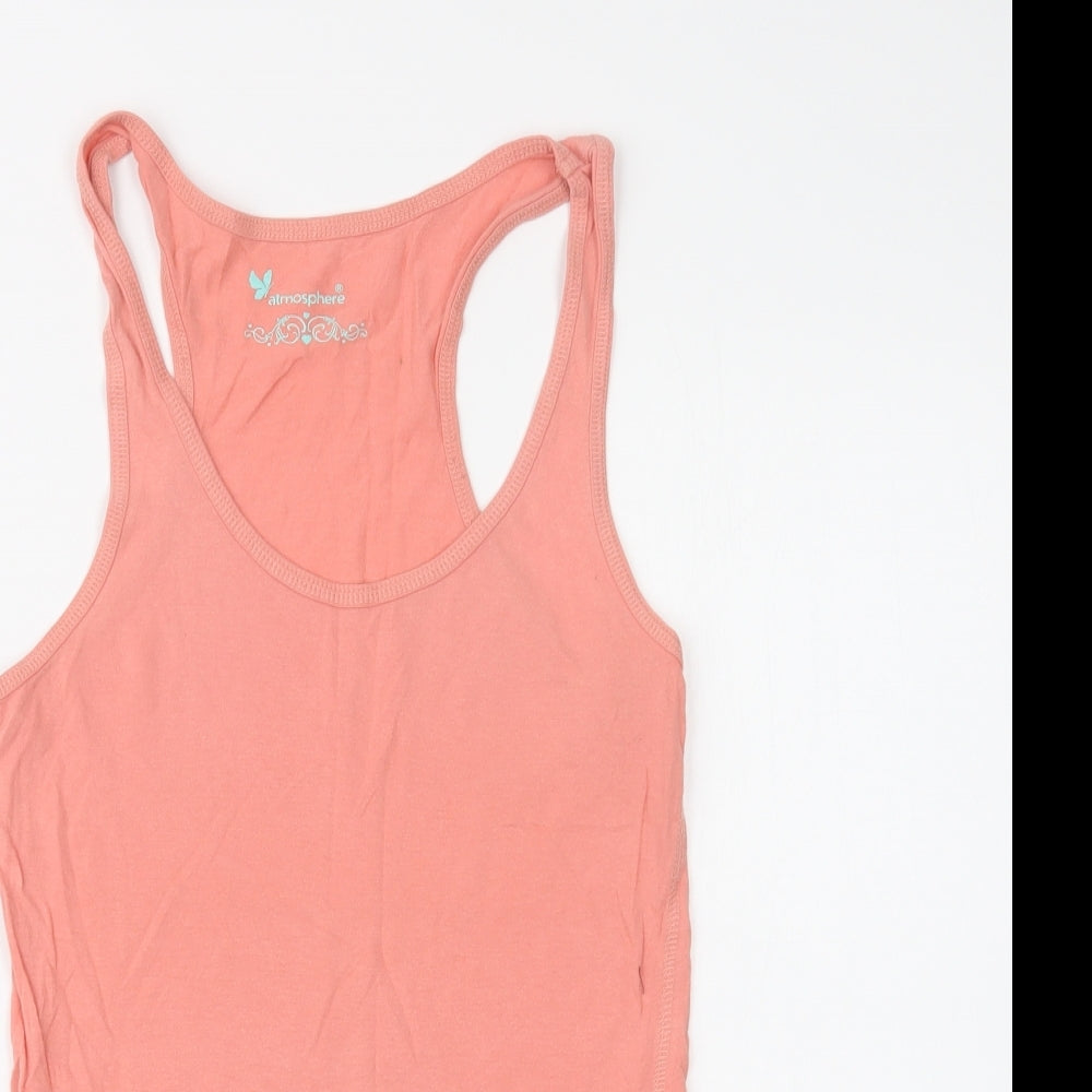 Primark Womens Pink  Cotton Basic Tank Size 12 Scoop Neck
