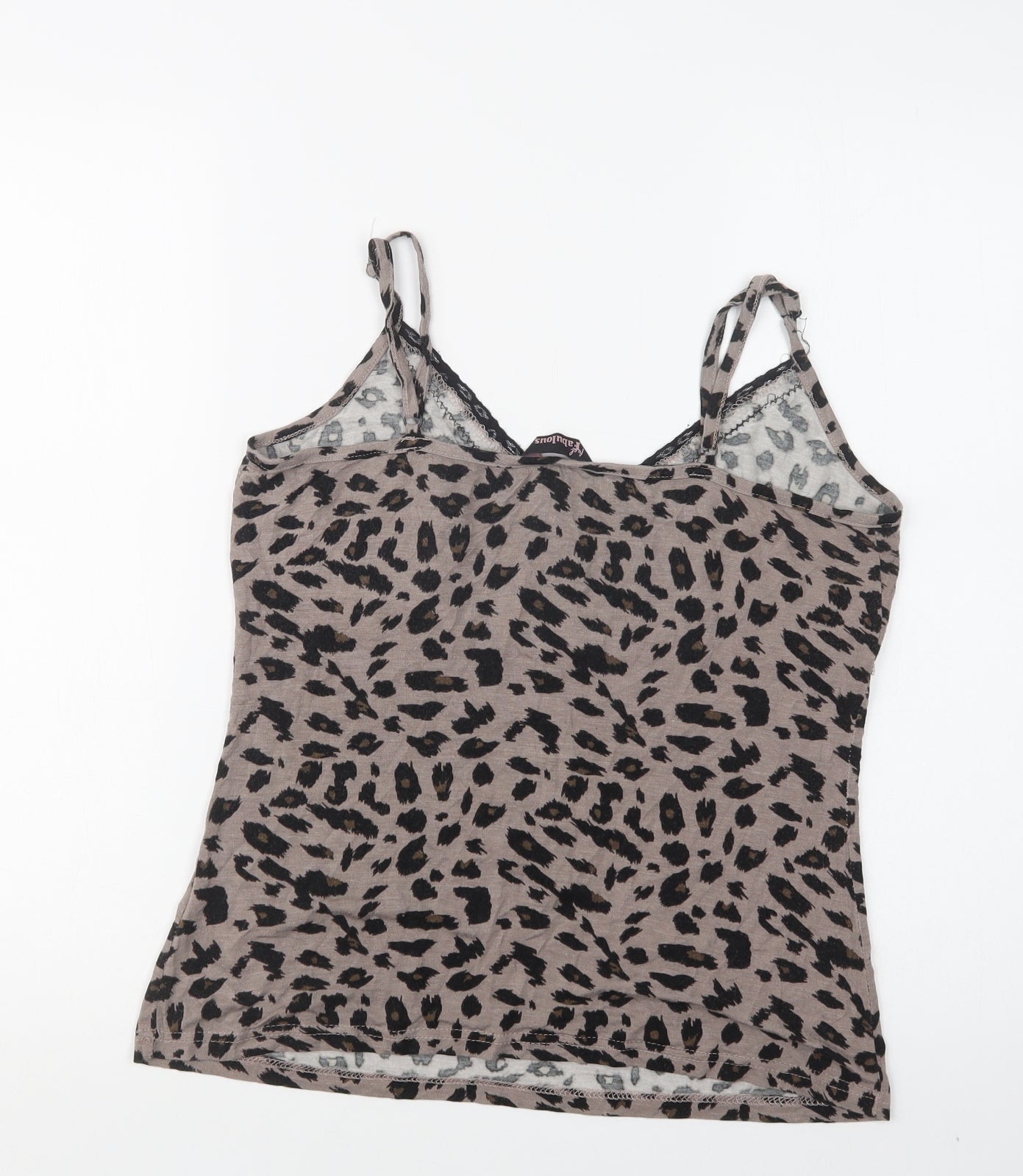 Peacocks Womens Brown Animal Print Viscose Cami Pyjama Top Size 14