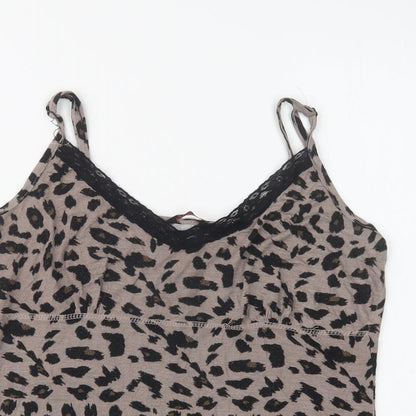 Peacocks Womens Brown Animal Print Viscose Cami Pyjama Top Size 14