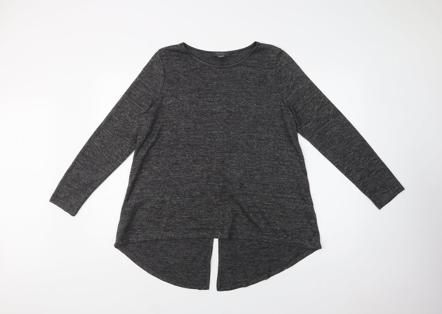 Primark Womens Grey  Polyester Basic Blouse Size L Crew Neck