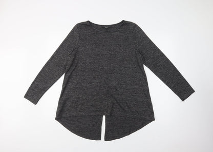 Primark Womens Grey  Polyester Basic Blouse Size L Crew Neck