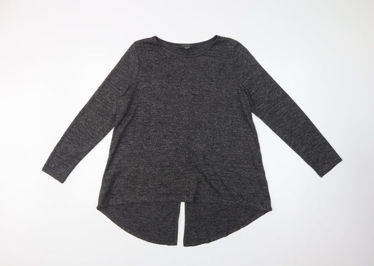 Primark Womens Grey  Polyester Basic Blouse Size L Crew Neck