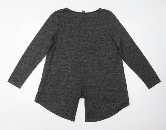 Primark Womens Grey  Polyester Basic Blouse Size L Crew Neck