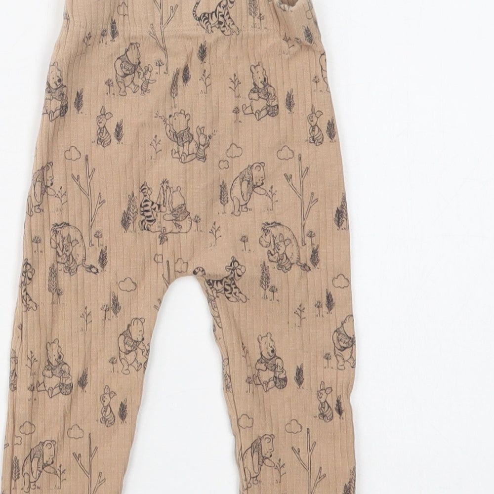 George Baby Beige Geometric Cotton Jogger Leggings Size 9-12 Months   - Winnie the Pooh
