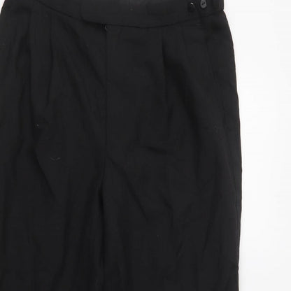 M&S Mens Black  Polyester Dress Pants Trousers Size 34 L29 in Regular Hook & Loop