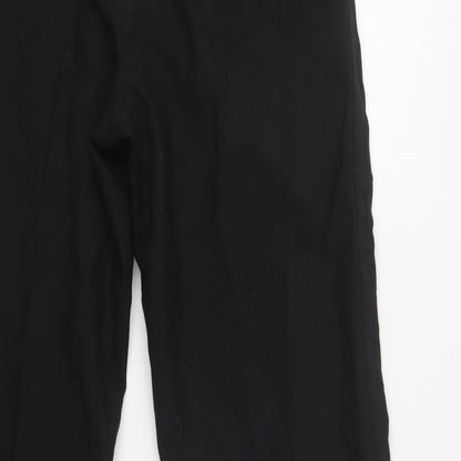 M&S Mens Black  Polyester Dress Pants Trousers Size 34 L29 in Regular Hook & Loop
