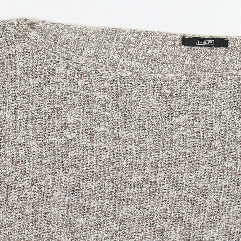 F&F Womens Beige Round Neck  Cotton Pullover Jumper Size 18