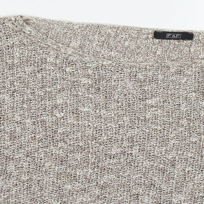 F&F Womens Beige Round Neck  Cotton Pullover Jumper Size 18