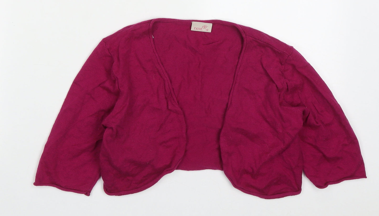 NEXT Girls Pink V-Neck  Cotton Cardigan Jumper Size 12 Years