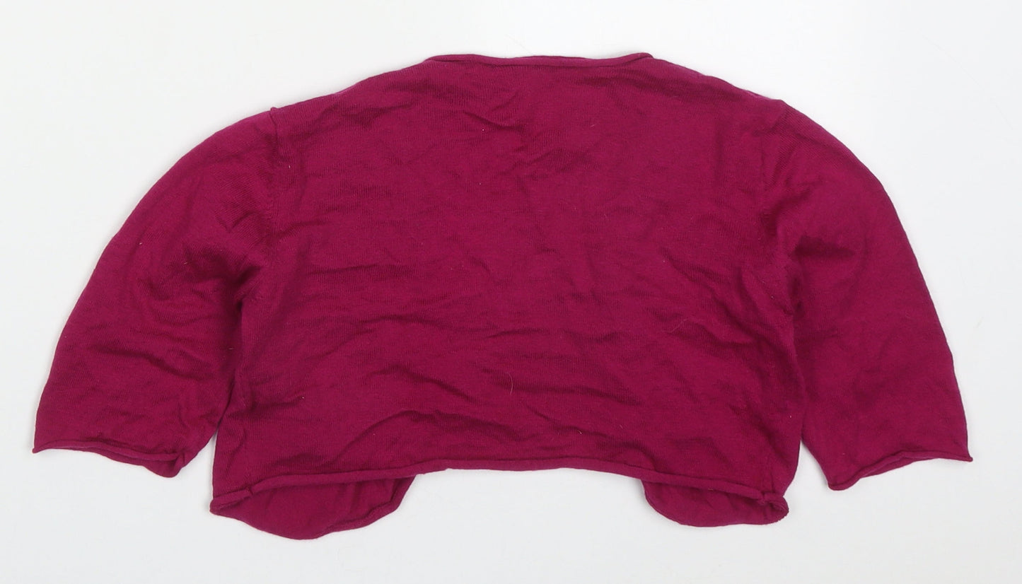NEXT Girls Pink V-Neck  Cotton Cardigan Jumper Size 12 Years