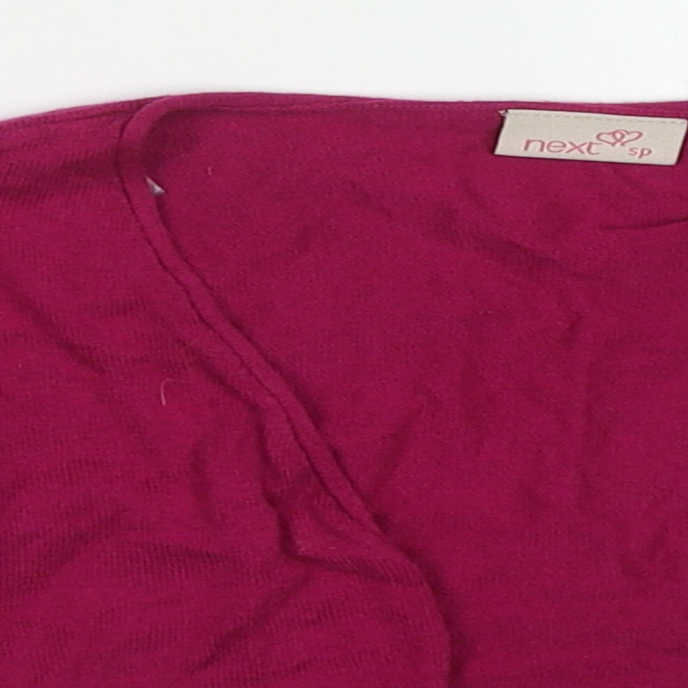NEXT Girls Pink V-Neck  Cotton Cardigan Jumper Size 12 Years