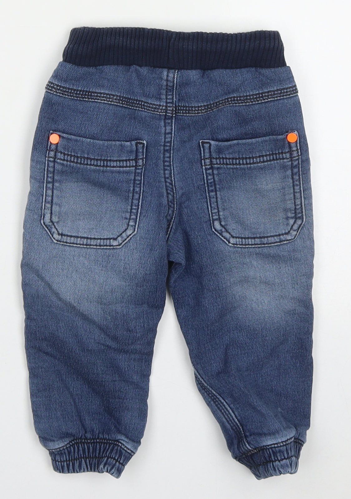 George Boys Blue  Cotton Capri Jeans Size 12-18 Months  Drawstring