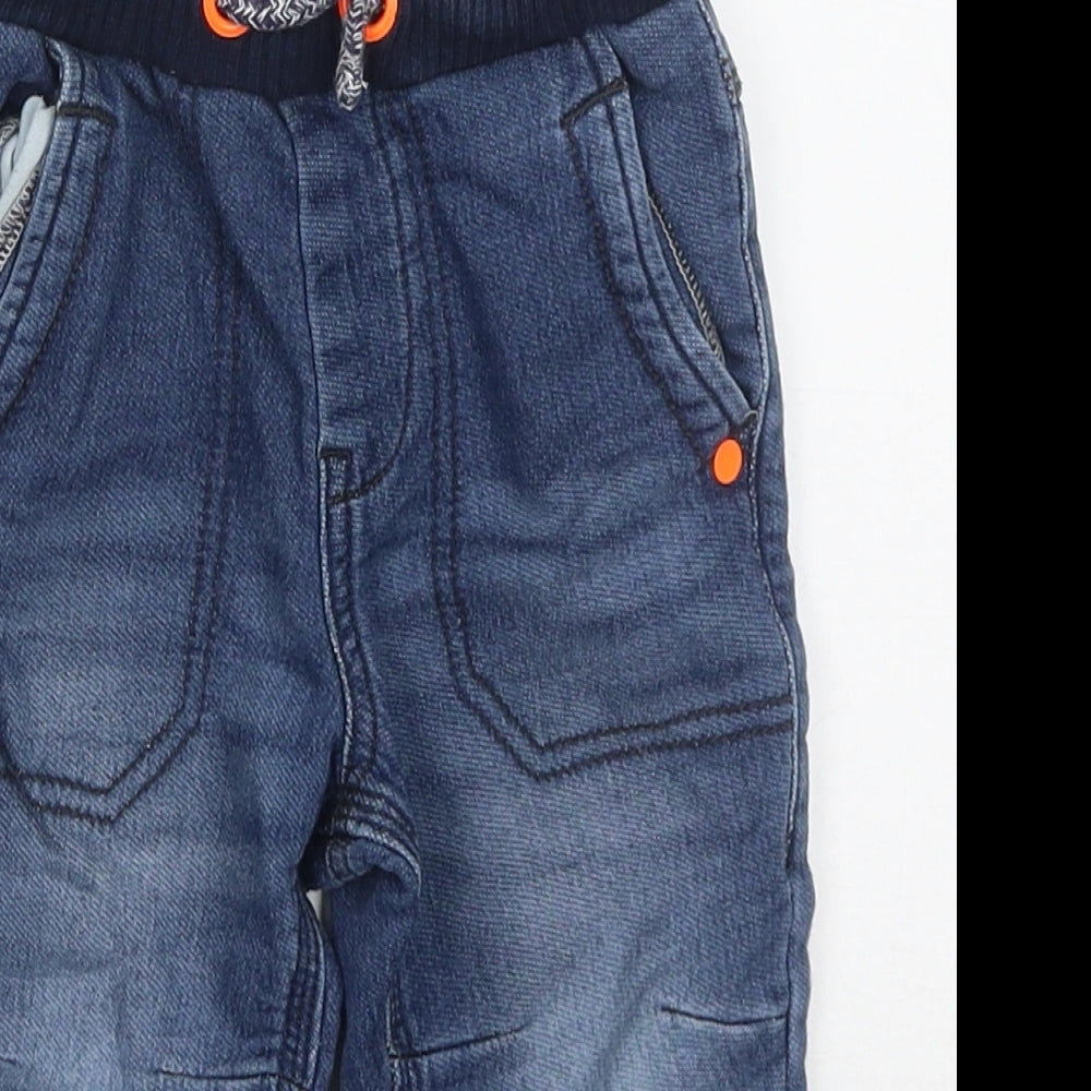 George Boys Blue  Cotton Capri Jeans Size 12-18 Months  Drawstring