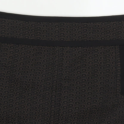 Marks and Spencer Womens Brown Geometric Polyester A-Line Skirt Size 12   Zip