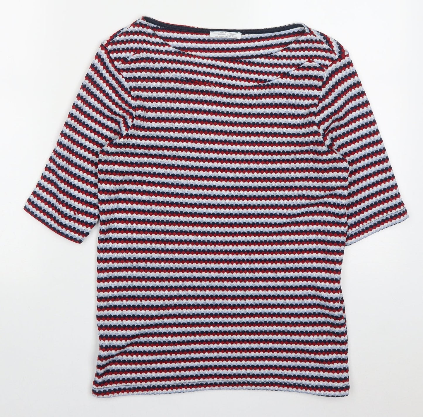 Womens UK Size M Zara Red Basic T-Shirt