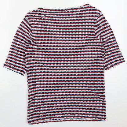 Womens UK Size M Zara Red Basic T-Shirt