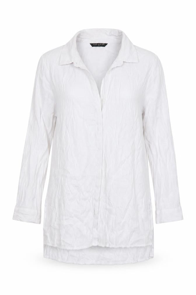 Womens UK Size S Viz A Viz White Basic Button-Up