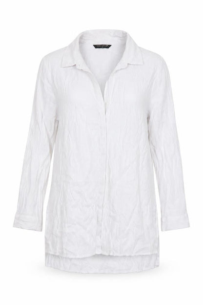 Womens UK Size S Viz A Viz White Basic Button-Up