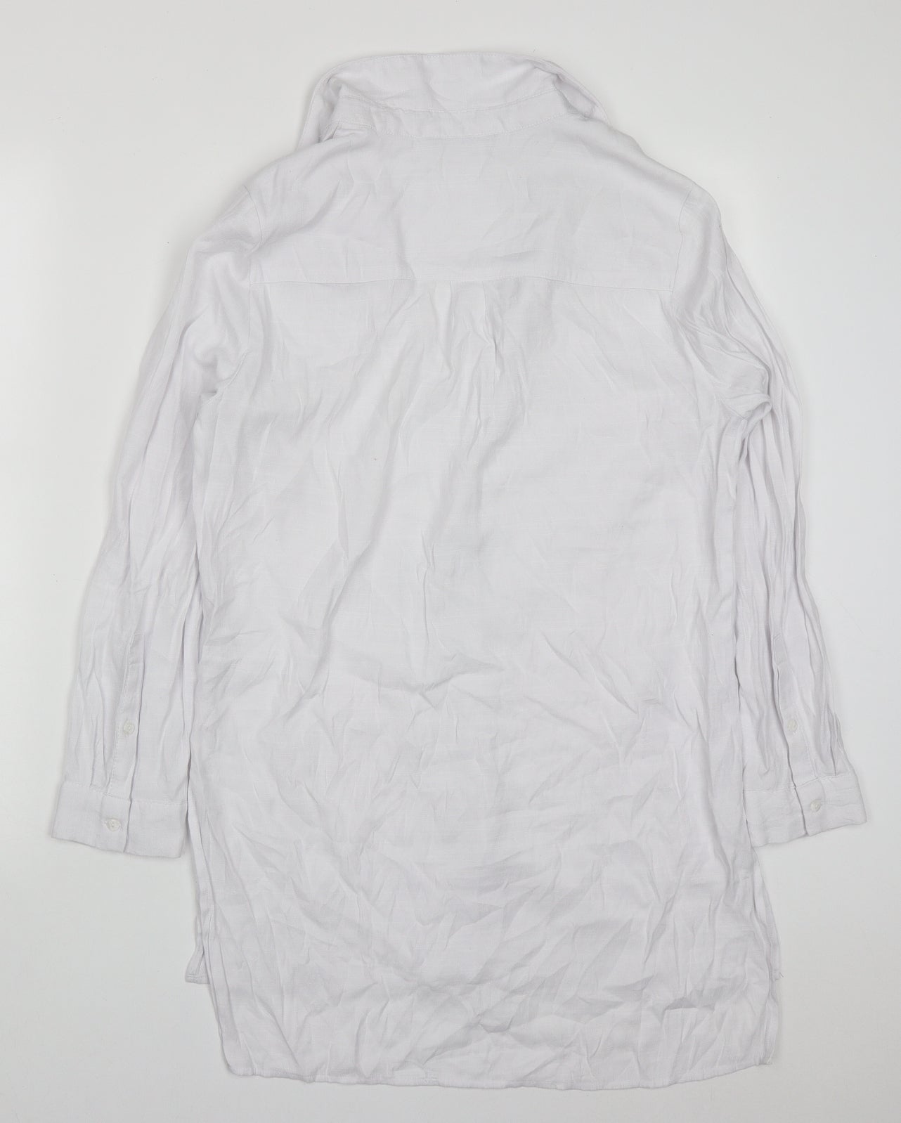 Womens UK Size S Viz A Viz White Basic Button-Up