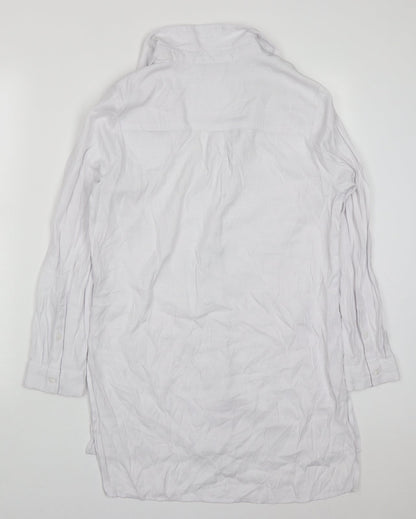 Womens UK Size S Viz A Viz White Basic Button-Up