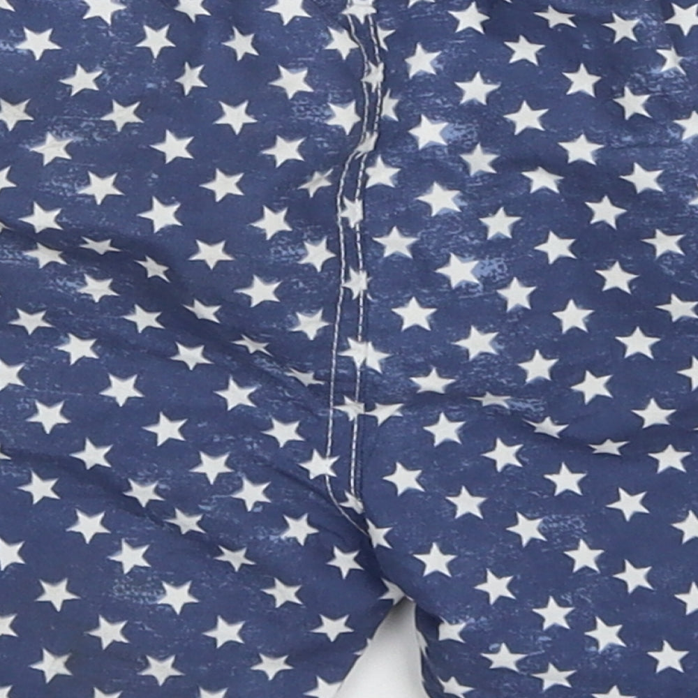 Hullaballoo Boys Blue Geometric Polyester Bermuda Shorts Size 5-6 Years  Regular Drawstring - Stars Swim Shorts