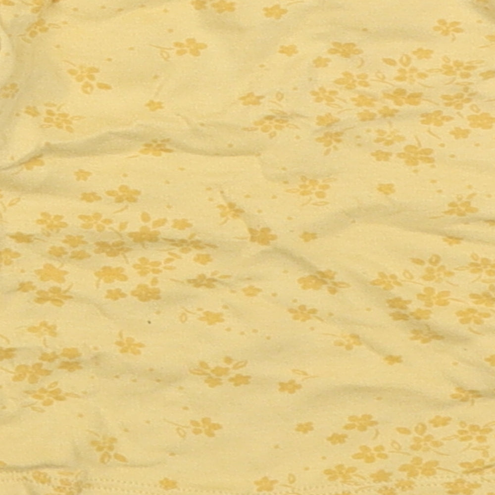 George Girls Yellow Floral Cotton Basic T-Shirt Size 6-9 Months Round Neck Pullover