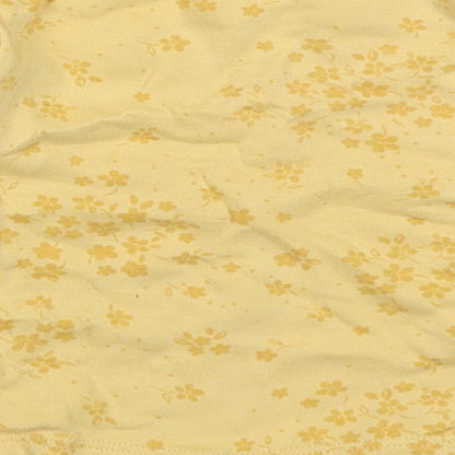 George Girls Yellow Floral Cotton Basic T-Shirt Size 6-9 Months Round Neck Pullover