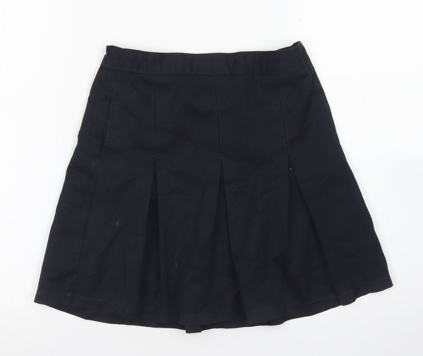Marks & Spencer Girls Blue  Polyester Pleated Skirt Size 7 Years  Regular  - School Wear
