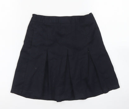 Marks & Spencer Girls Blue  Polyester Pleated Skirt Size 7 Years  Regular  - School Wear