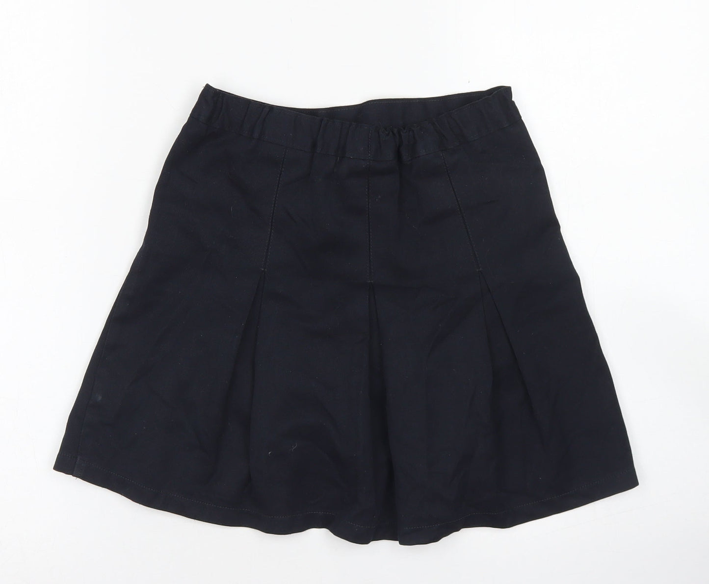 Marks & Spencer Girls Blue  Polyester Pleated Skirt Size 7 Years  Regular  - School Wear
