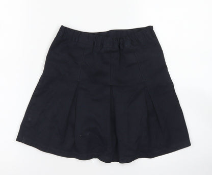 Marks & Spencer Girls Blue  Polyester Pleated Skirt Size 7 Years  Regular  - School Wear