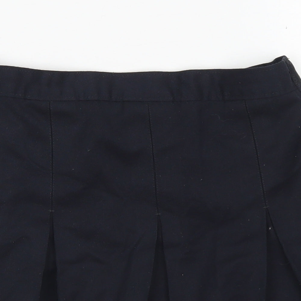 Marks & Spencer Girls Blue  Polyester Pleated Skirt Size 7 Years  Regular  - School Wear