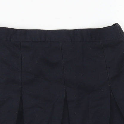 Marks & Spencer Girls Blue  Polyester Pleated Skirt Size 7 Years  Regular  - School Wear
