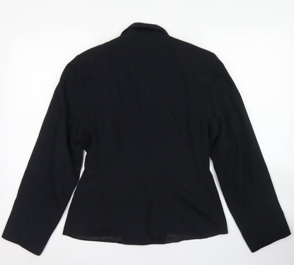 Bay Trading Company Womens Black  Polyester Jacket Blazer Size 12