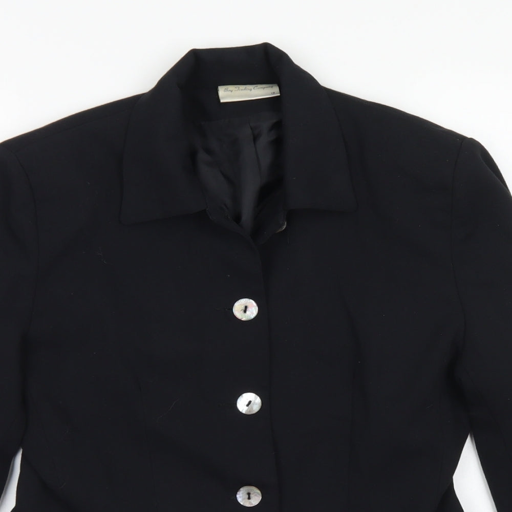 Bay Trading Company Womens Black  Polyester Jacket Blazer Size 12