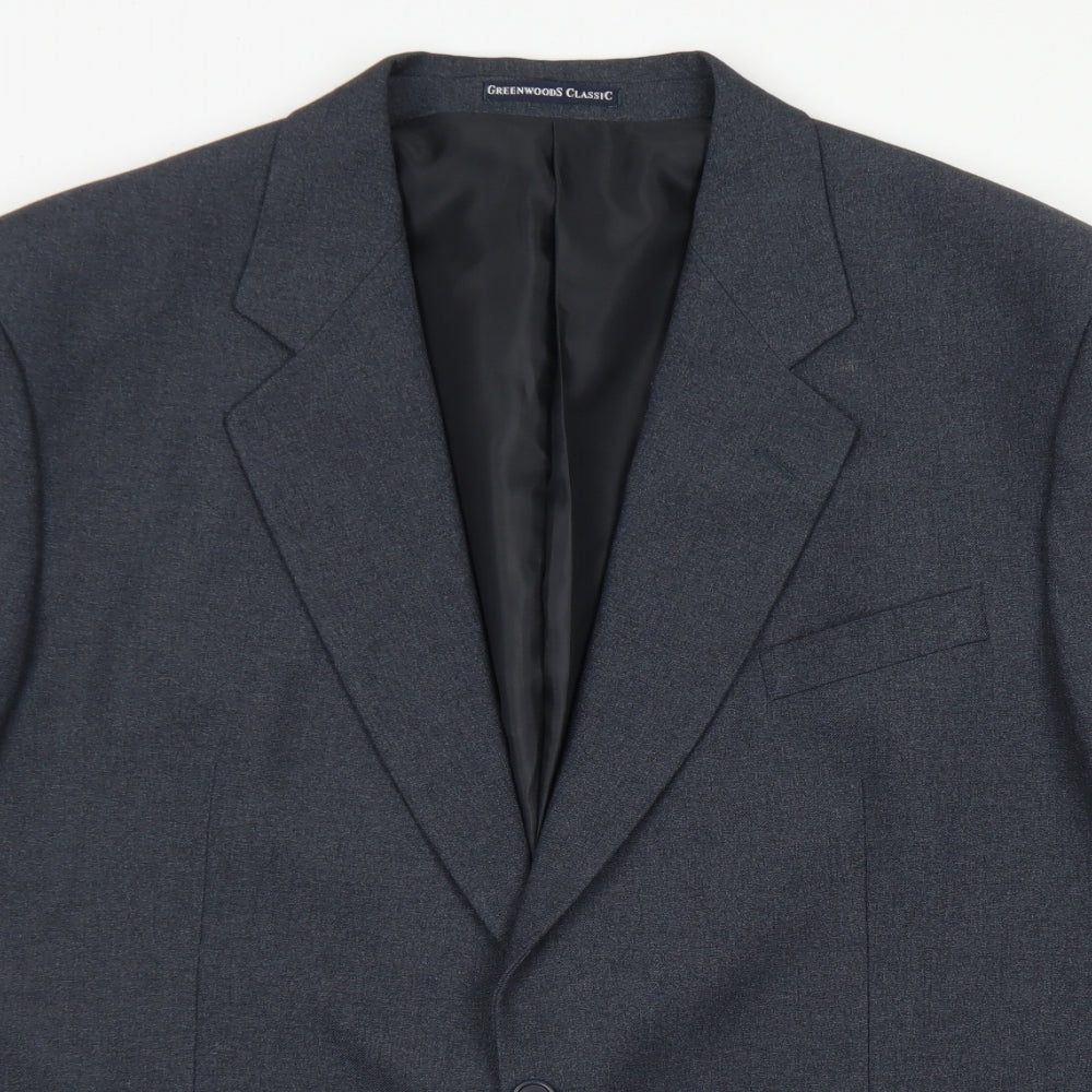 Mens UK Size 46 Greenwoods Classic Regular Grey Suit Jacket