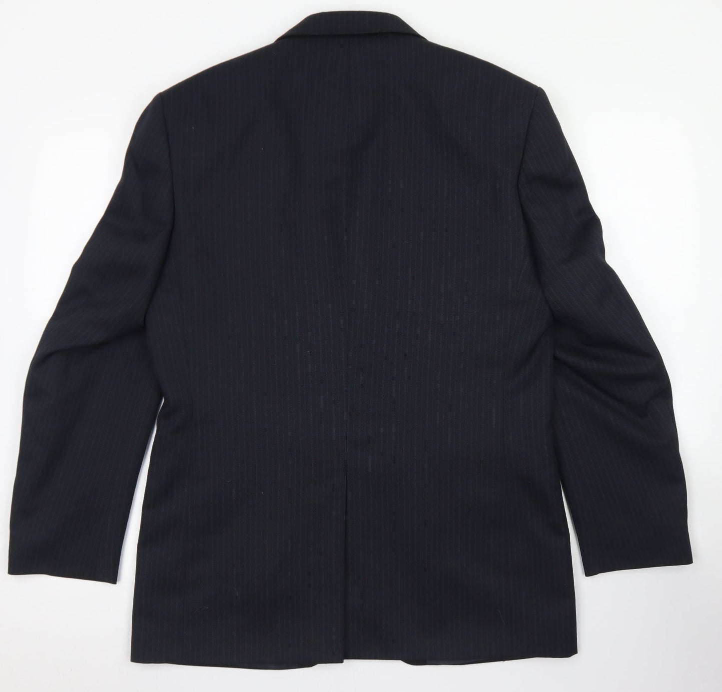 Mens UK Size 38 Pinstripe Regular Blue Suit Jacket