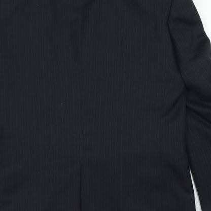 Mens UK Size 38 Pinstripe Regular Blue Suit Jacket