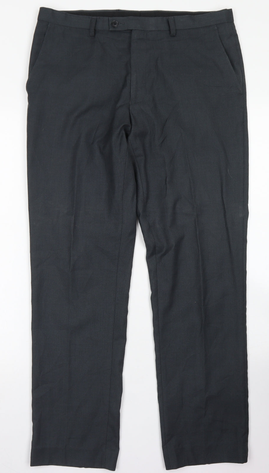 Tailor & Cutter Mens Grey  Polyester Dress Pants Trousers Size 34 in L31 in Regular Button