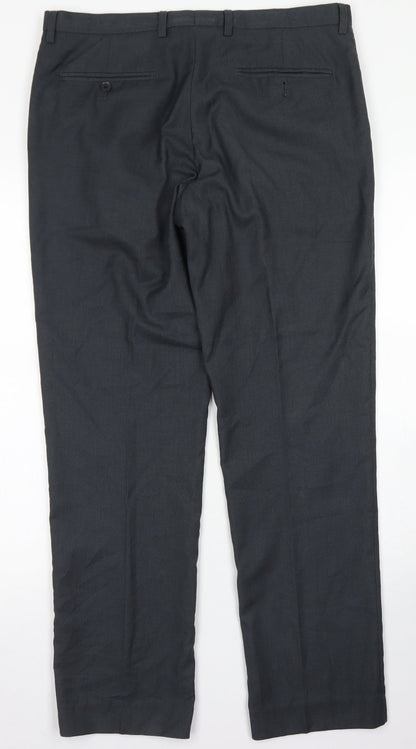 Tailor & Cutter Mens Grey  Polyester Dress Pants Trousers Size 34 in L31 in Regular Button