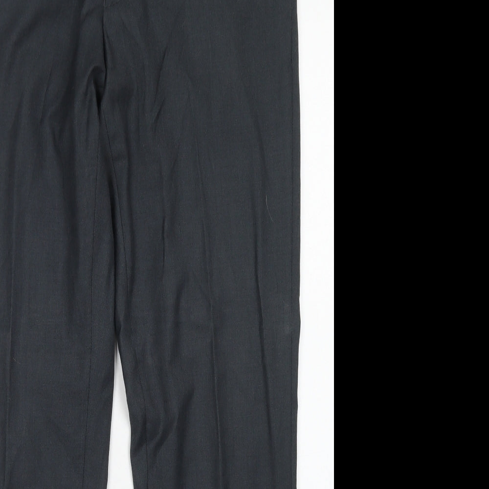 Tailor & Cutter Mens Grey  Polyester Dress Pants Trousers Size 34 in L31 in Regular Button