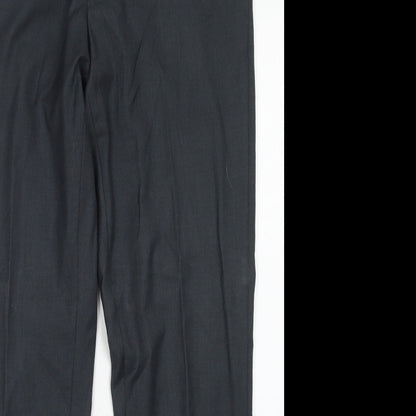 Tailor & Cutter Mens Grey  Polyester Dress Pants Trousers Size 34 in L31 in Regular Button