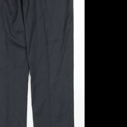 Tailor & Cutter Mens Grey  Polyester Dress Pants Trousers Size 34 in L31 in Regular Button