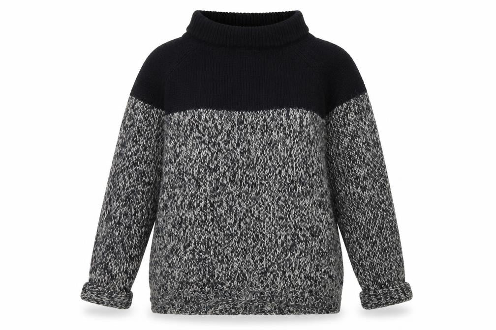 Front view of River Island women’s grey round neck acrylic jumper, size UK 6