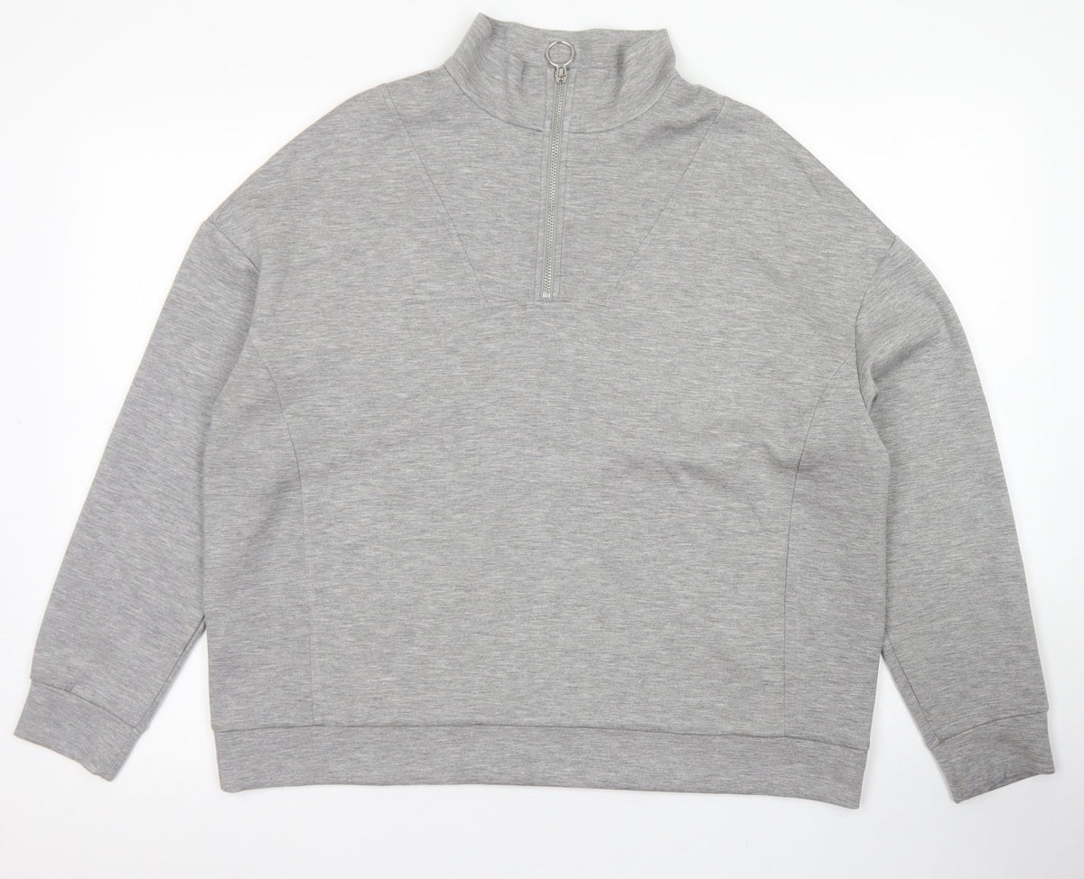 Additional front view of V by Very women’s grey modal pullover sweatshirt, size M