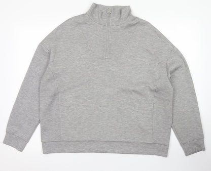 Additional front view of V by Very women’s grey modal pullover sweatshirt, size M