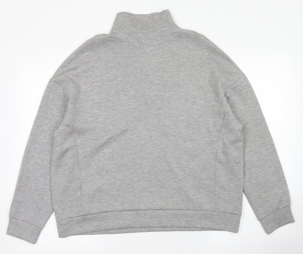 Back view of V by Very women’s grey modal pullover sweatshirt, size M