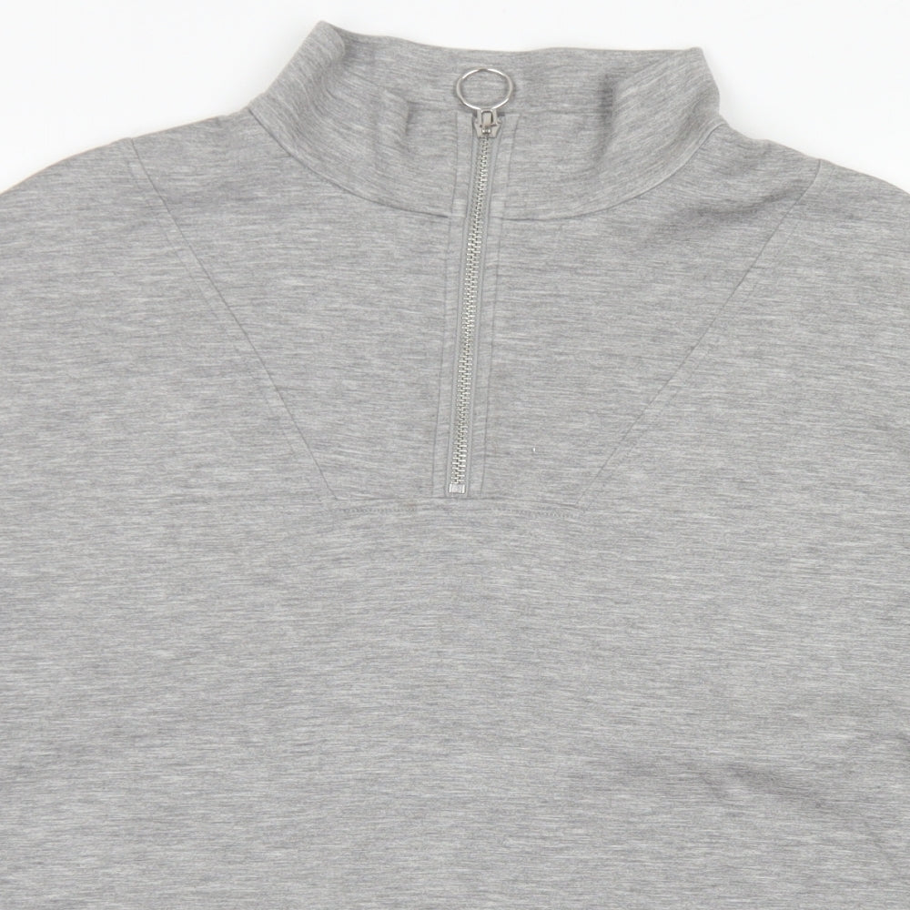 Close-up detail of V by Very women’s grey modal pullover sweatshirt, size M