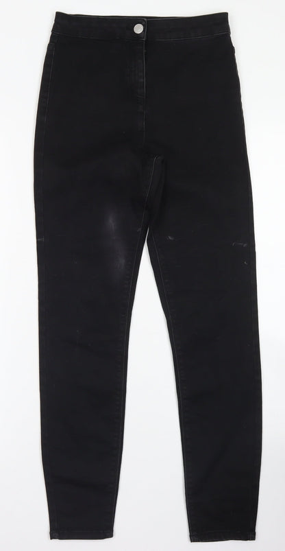 Womens UK Size 8 Papaya Regular Fit Skinny Black Jeans