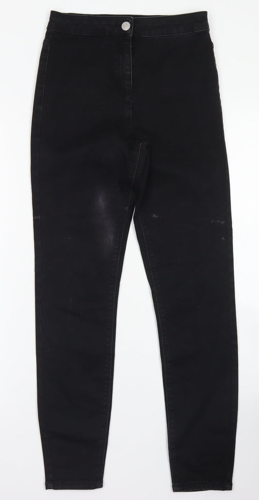 Womens UK Size 8 Papaya Regular Fit Skinny Black Jeans